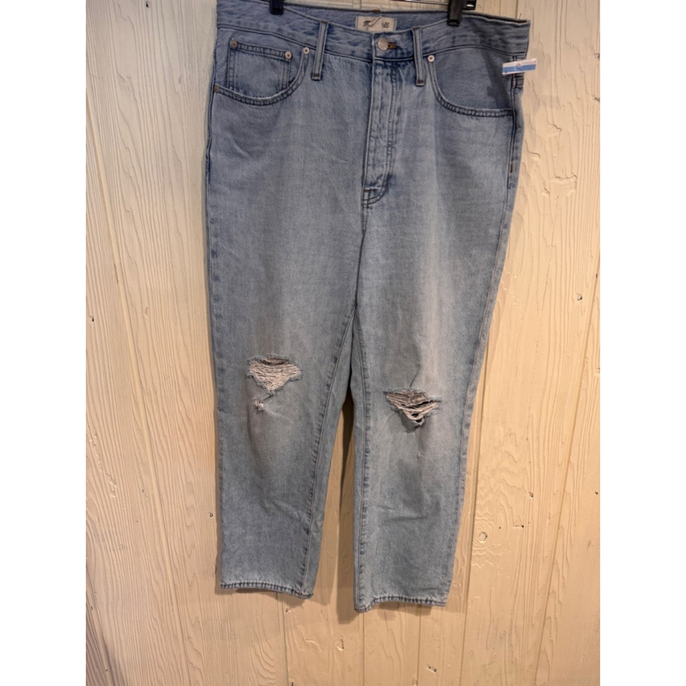Madewell The Dad Jean Straight Leg Distressed Blue Jeans Size 27